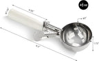 New Star Foodservice 34745 Commercial-Grade Thumb Press Food Disher/Ice Cream Scoop, 18/8 Stainless Steel, 4.67 oz, Size 6, White