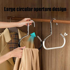 Durable Steel Hangers: Maximize Closet Space with Versatile Storage, Non-Slip Stainless Steel Clothes Rack Organizer for Hats, Ties, Scarves, Clothes (1, Mix)