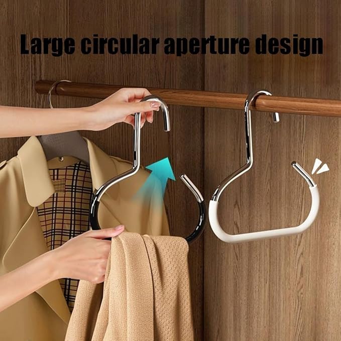 Durable Steel Hangers: Maximize Closet Space with Versatile Storage, Non-Slip Stainless Steel Clothes Rack Organizer for Hats, Ties, Scarves, Clothes (2, White)