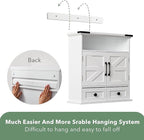 Bathroom Wall Cabinet, 23" x 25" Farmhouse Over The Toilet Storage with Motion LED Light & Safety Drawers, Wooden Medicine Cabinet, Water-Resistant White Organizer (9" Depth)
