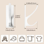 pickpiff White Self Adhesive Coat Hooks for Hanging: 13LB Extra Strong Stainless Wall Hook for Towel, Utensil, Backpack, Hat, Sturdy Metal Hanger for Bathroom, Kitchen, Door, 4-Pack