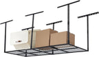 PeakPursuit 3x8FT Overhead Garage Storage Rack, 600LB Capacity Heavy Duty Ceiling Storage Racks, 22-40" Height Adjustable Metal Organizer System for Seasonal Items & Tools