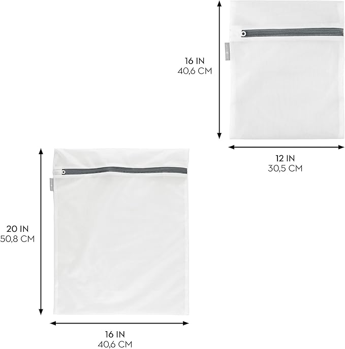 iDesign Medium and Large Laundry Delicates-Set of 4-White Mesh Wash Bags M4
