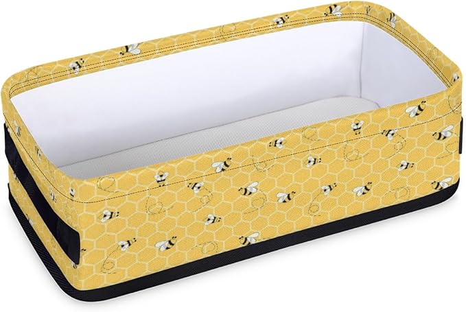Bee Honey Theme Bathroom Storage Baskets Waterproof Bathroom Counter Organizer Decorative Toilet Paper Storage Basket for Organizing for Bathroom Living Room Decor