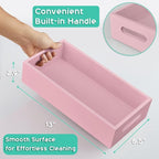 ALELION Pink Bathroom Basket for Organizing - Wooden Toilet Tank Paper Basket with Handle for Back of Toilet Tank Top Organizer - Pink Kitchen Bathroom Decor Accessories