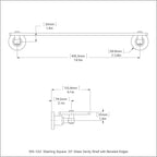Allied Brass WS-1/22-BBR Washington Square Collection 22 Inch Glass Vanity Beveled Edges Shelf, Brushed Bronze