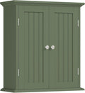 ChooChoo Bathroom Wall Cabinet, Over The Toilet Space Saver Storage Cabinet, Medicine Cabinet with 2 Door and Adjustable Shelves, Cupboard, Green