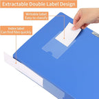 HUA JIE A4 Storage File Boxes Plastic Archives Cases with Lid, File Folder Organizer Document Filing Box for office,31×7.5×23.5 cm, Blue(Pack of 4)