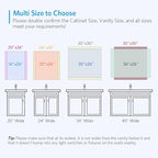 Quavikey Medicine Cabinet with Mirror, Aluminum 3 Doors Recessed or Surface Mount Large Bathroom Mirrored Cabinets 36x26 Inch, Silver