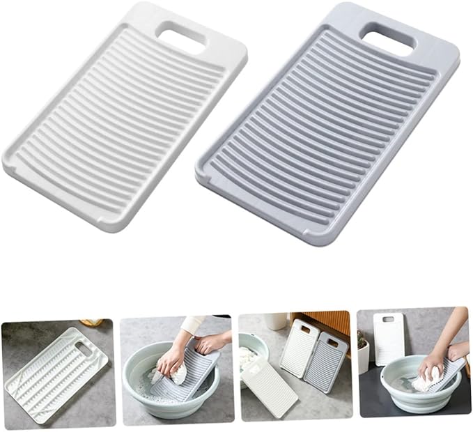 2Pcs Thicken Washboard Scrubbing Board for Household Laundry Durable Washing Board for Hand Washing Clothes and Fabrics Essential Washboards for Laundry Care