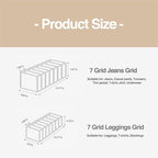 Wardrobe Clothes Organizer 7 Grids Portable Closet Organizer Mesh Separation Storage Box Foldable Closet Drawer Organizer for Underwear Socks Scarves Leggings (Grey, 2 Leggings Grid)