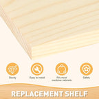 6pcs Medicine Cabinet Shelf Replacement 13inch Wooden Medicine Cabinet Shelves Wooden Bathroom Cabinets Shelves for Living Room Bathroom Kitchen Wall Mounted Medicine Cabinets(Light Brown)