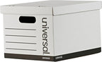 Universal Basic-Duty Economy Record Storage Boxes, 10 Pack, Letter/Legal Files, 12" x 15" x 10", White,