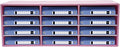 LOYALHEARTDY Mail Sorter Organizer, PVC Countertop Literature Organizer, Student Mailbox for Classroom, Desktop Bill Paper Organizer for Office Home School, 12 Compartments, Pink