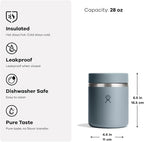 Hydro Flask Food Jar – Insulated Stainless Steel, Snack Travel Container for Hot Food & Soup 28 Oz Oat Tan