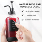 Coffee Syrup Dispenser for Coffee Bar, Set of 4 Non-Slip Glass Syrup Dispenser w. Labels and Silicone Sheath, 16.9 oz 500ml Syrup Pump Dispenser, Coffee Bar Accessories Simple Syrup Bottle w. Pump