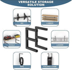 Ultrawall Lumber Storage Rack Wall Mount Wood Storage Racks, Metal Wood Organizer Racks for Shed, Workshop, Garage, Holds Up 220 LBS Per Level (Pack of 2, Black)