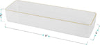 Martha Stewart Kerry Plastic Stackable Office Desk Drawer Organizers, 9" x 3", 8 Pack, with Gold Trim