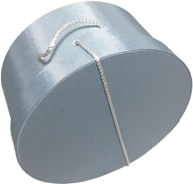 Sarah's Hat Boxes Classic Light Blue Hat Box – 11" x 5.5" (Dia. x Ht.) Handmade in USA – Odorless Non-Toxic Adhesive, Cording Handle – Premium Storage for Hats & Accessories