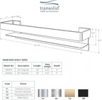 Transolid JGBS20-BS Jocelyn 20-in Grab Bar Shelf, Brushed Stainless