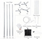 10'x20' Carport Heavy Duty Galvanized Car Canopy with Included Anchor Kit, 3 Reinforced Steel Cables, Light Gray