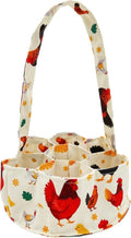 UKJENT Egg Collecting Basket, 7 Pouches Large Chicken Egg Gathering Basket, Machine Washable, Hold Different Size Eggs Collection Carrier Bag, Duck Goose Quail Fresh Eggs Collector, Farm & Home Use