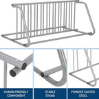Commercial Grid Bike Rack for 10 Bikes, Double-Side, Heavy Duty Steel Bike Stand Floor, Outdoor Metal Stand Bicycle Parking Rack for Garage, Street, Retail, School, Yard, Bicycle Shop