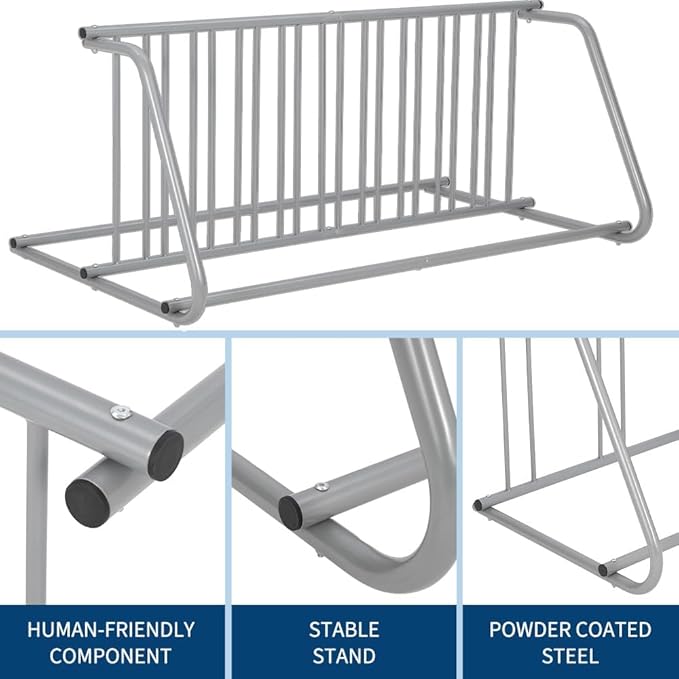 Commercial Grid Bike Rack for 10 Bikes, Double-Side, Heavy Duty Steel Bike Stand Floor, Outdoor Metal Stand Bicycle Parking Rack for Garage, Street, Retail, School, Yard, Bicycle Shop