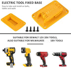 5 Pack Battery Holder 5pc tool holder for Dewalt 20V 60V, Wall Mount Cordless Tool Hanger Organizer Storage Shelf with Screws