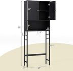 Giantex Over The Toilet Storage Cabinet, Bathroom Space Saver W/Toilet Paper Holder & Hook, Adjustable Shelf & Bottom Bar, Open Storage Cube, Over Toilet Bathroom Organizer for Laundry, Restroom