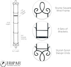 TRIPAR Augusta 4 Tier Vertical Black Plate Rack for Collectible Plates, Plaques, Dishes, & China