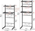 ABCOOL Over The Toilet Washer Organzier Adjustable Stand Storage Rack for Laundry Shelf Bathroom Space Save with Height Adjustable Drawer Table