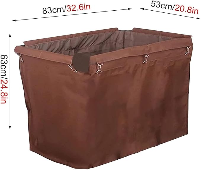 Large Rolling Laundry Cart for Commercial/Home, Replacement Laundry Cart Liner Bag, Removable Waterproof Liner Bag, Large Waterproof Thick Oxford Cloth Bags for Storage Cart(Brown)