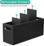 ALELION Large Utensil Holder with Removable Divider - 4 Compartment Wooden Utensil Caddy Organizer for Kitchen Counter - Black Cooking Utensil Crock for Countertop