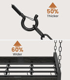 Hanging Pot Rack, 24x13 Inches Pot Hangers for Kitchen, Pan Hanging Rack with 12 S-Shaped Hooks, Vintage Ceiling Mounted Pan Holder for Cookware Storage, Charcoal Grey