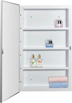 Plastic Medicine Mirror Cabinet for Bathroom, Surface and Recessed Mount