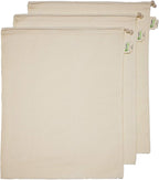 Simple Ecology Reusable Grocery Produce Shopping and Storage Bags, Organic Cotton Muslin, XLarge 3 pack