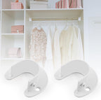 2 Packs Stainless Steel Closet Rod End Supports 1-1/3 Inch Wardrobe Bracket Heavy Duty Closet Pole Sockets Flange Rod Holder, U-Shaped with Screws, White