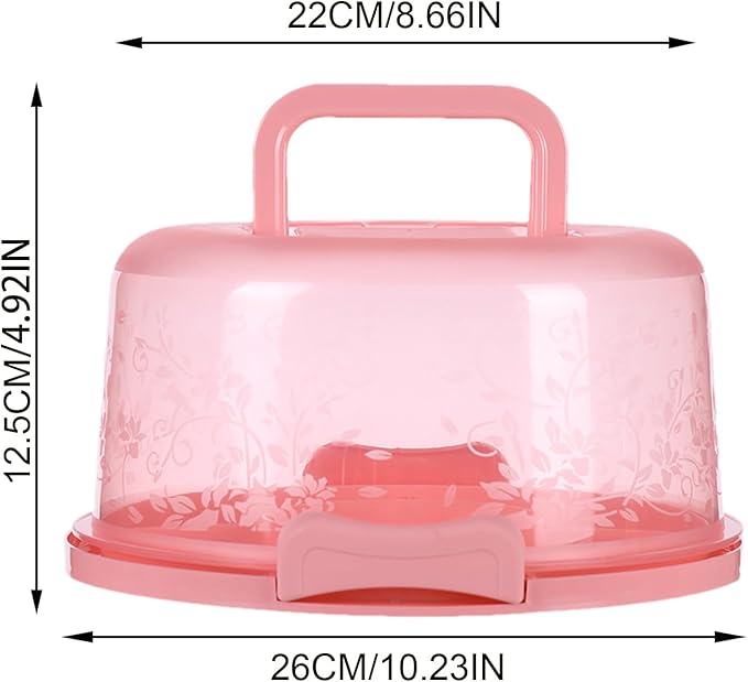 Cake Carrier, Cake Carrier With Lid And Handle, 10x8.6x4.9 Inches, Transparent Dome Reusable Airtight Box, Reusable, Portable, Microwaveable, Dishwasher Safe