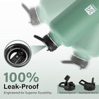 Insulated Water Bottle | Thickened Stainless Steel Vacuum Metal | Portable Sports Half Gallon Large Water Jug for Gym and Hiking with Straw, Carrier Bag, Handle Strap | BPA-Free 64 oz