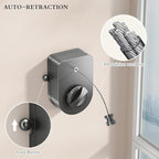 Retractable Clothesline Indoor, Non-Sagging Clothes Line Outdoors,13.7 Ft Heavy Duty Clothesline with Telescopic Hanging Rod, Wall Mounted Space-Saving Laundry Line (Gray)