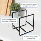 2 Pack Kitchen Plate Holder Organizer for Cabinet Space Saver, Kitchen Dish Storage Drying Racks, Metal Upright Dish Stand for Counter Cupboard (Black)