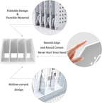 SAYEEC Desktop Collapsible File Magazine Folder Holder 4 Compartment Plastic Hollow Documents Foldable Organizer Files Cabinet Shelf Frames Dividers Rack Display and Storage