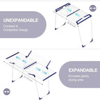 APEXCHASER Clothes Drying Rack - Foldable Laundry Rack Indoor Outdoor, Gullwing Drying Rack Clothing with 10pcs Clips + Bag, Collapsible Space-Saving Clothes Rack for Drying Towels Dolls, White