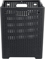 Kekow 1-Pack 42 L Plastic Collapsible Laundry Basket, Gray Folding Laundry Hamper