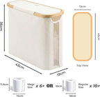 Vespara Toilet Paper Storage Basket with Lid,Toilet Paper Holder Basket for Up to 9 Mega or 12 Regular Size Rolls,Medium Paper Storage Baskets for Bathroom Organizer Porta Papel de baño Beige