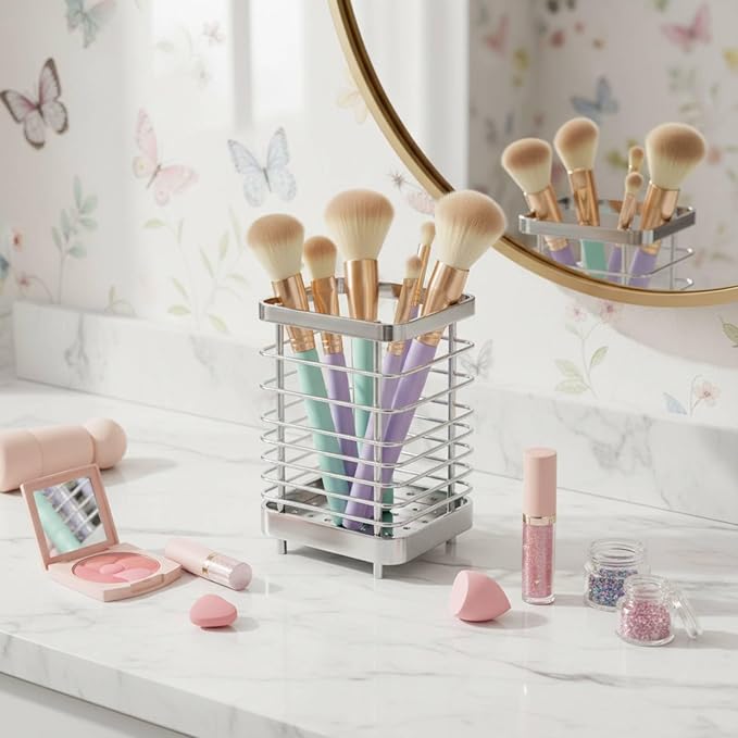 Kitchen Utensil Drying Rack,304 Stainless Steel Chopsticks Spoon Fork Knife Drainer Basket Flatware Storage Drainer, Dish Drainer for Kitchen Counter