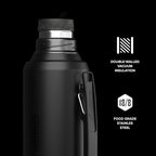Vacuum Insulated Thermo 34oz, Stainless Steel Coffee Bottle for Hot & Cold Drinks, Leak Proof Travel Thermos Flask with Cup Lid, Tea Bottle for Home, Office & Camping