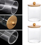 Tbestmax 10-Ounce Qtip Holder Bathroom Jars Canisters for Cotton Ball Swab Pad Storage Dispenzer, Bamboo Lid (2 Pack)
