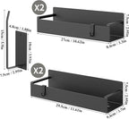 Magnetic Water Bottle Holder for Refrigerator, Cup Holder Organizer for Stanley and Tumbler for Kitchen, 4 Pack, Black